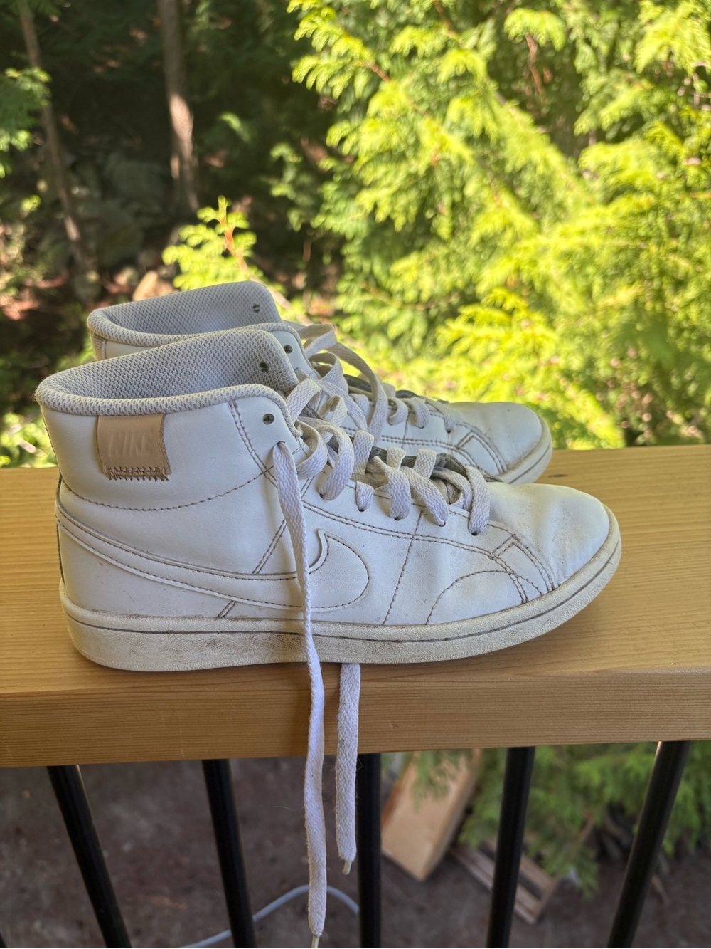 Nike White High-Top Sneakers - Youth Athletic Shoes